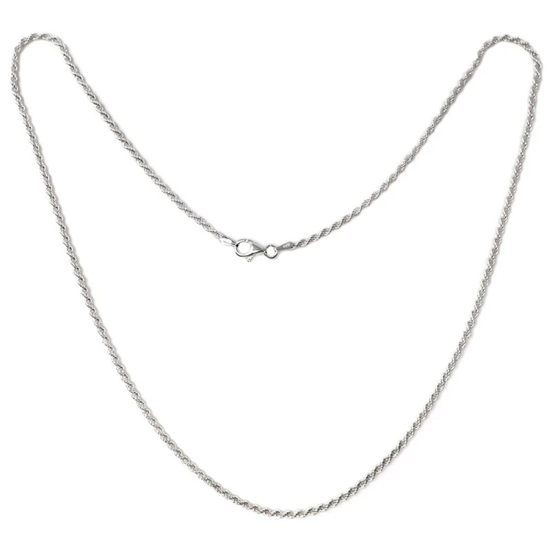Cadena plata Ley 925m cordón 50cm. macizo ancho 2mm. liso cierre mosq