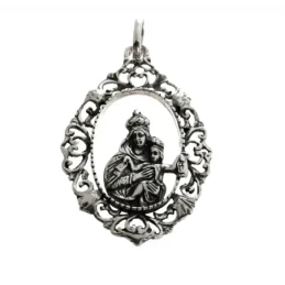 Medalla colgante plata ley 925m 35mm. Virgen Carmen [AA8128]