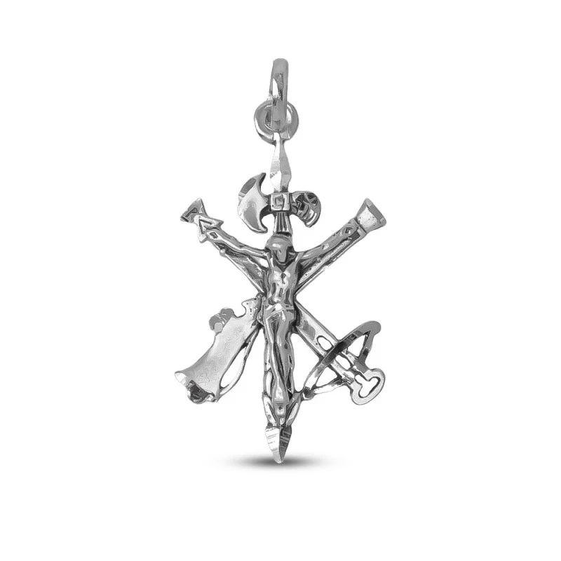 Colgante Plata Ley 925m Cristo de la Legión 44mm. [AB9284]
