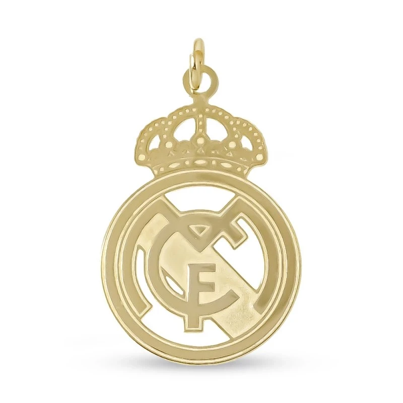 Real Madrid CF Colgante Plata Ley 925m macizo de 30 mm. chapado oro.
