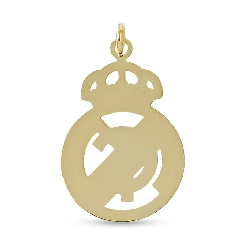 Real Madrid CF Colgante Plata Ley 925m macizo de 30 mm. chapado oro.