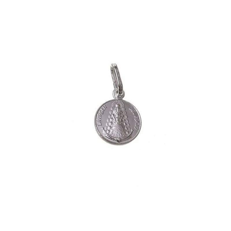 Virgen del Rocío medalla Plata Ley 925m unisex 10 mm. redonda detalle