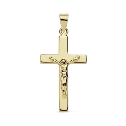 Colgante oro 18k cruz Cristo 23mm. crucifijo [AB8751]
