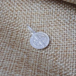 Medalla plata Ley 925m.San benito 12mm. doble cara