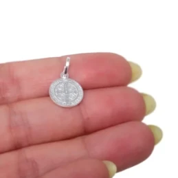 Medalla plata Ley 925m.San benito 12mm. doble cara