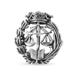 Insignia Profesional de Derecho 18 mm. Plata de Ley 925m macizo escud