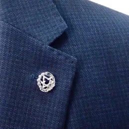 Insignia Profesional de Óptico 17 mm. Plata de Ley 925m macizo escudo