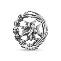 Insignia Profesional de Podólogo 18 mm. Plata de Ley 925m macizo escu