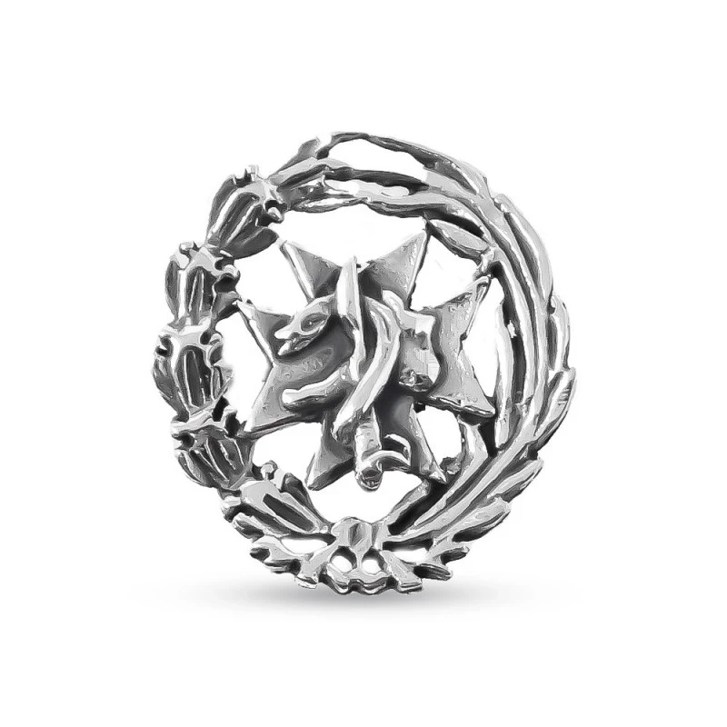 Insignia Profesional de Podólogo 18 mm. Plata de Ley 925m macizo escu