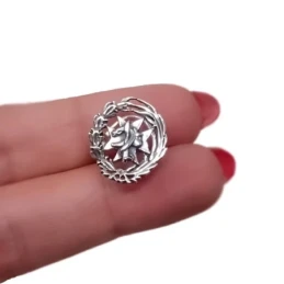 Insignia Profesional de Podólogo 18 mm. Plata de Ley 925m macizo escu