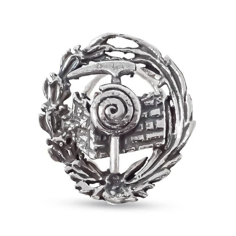 Insignia Profesional de Ciencias Geológicas 18 mm. Plata de Ley 925m