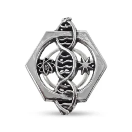 Insignia Profesional de Bioquímica 25 mm. Plata de Ley 925m macizo es