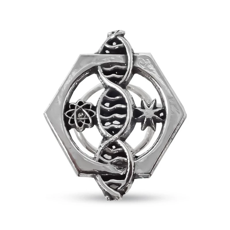 Insignia Profesional de Bioquímica 25 mm. Plata de Ley 925m macizo es
