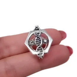 Insignia Profesional de Bioquímica 25 mm. Plata de Ley 925m macizo es