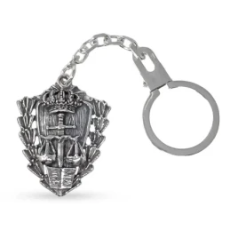 Insignia Profesional de Derecho 120 mm. Llavero en Plata de Ley 925m