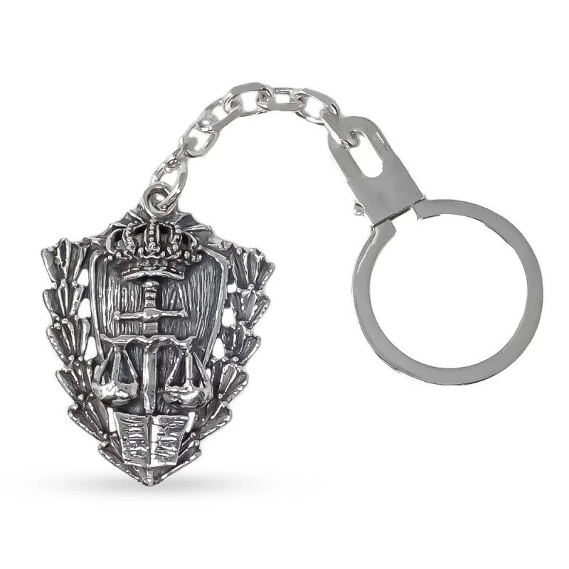 Insignia Profesional de Derecho 120 mm. Llavero en Plata de Ley 925m