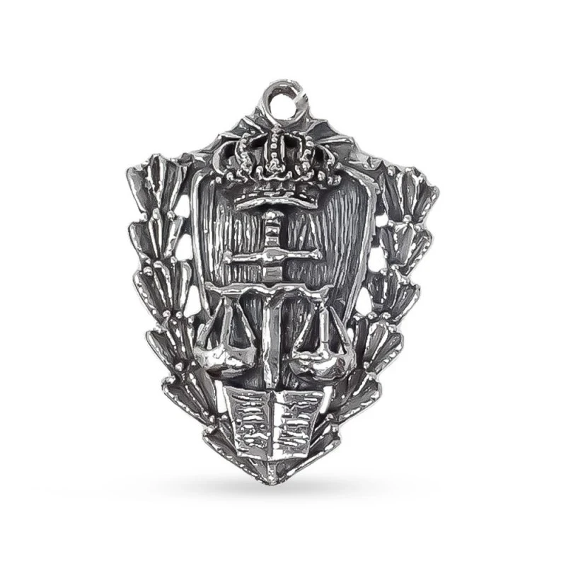 Insignia Profesional de Derecho 120 mm. Llavero en Plata de Ley 925m