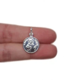 San Judas Tadeo medalla plata Ley 925m unisex 15 mm. bisel borde