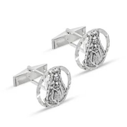 Virgen del Rocío Gemelos Plata Ley 925m macizos 23 mm. calados cerco
