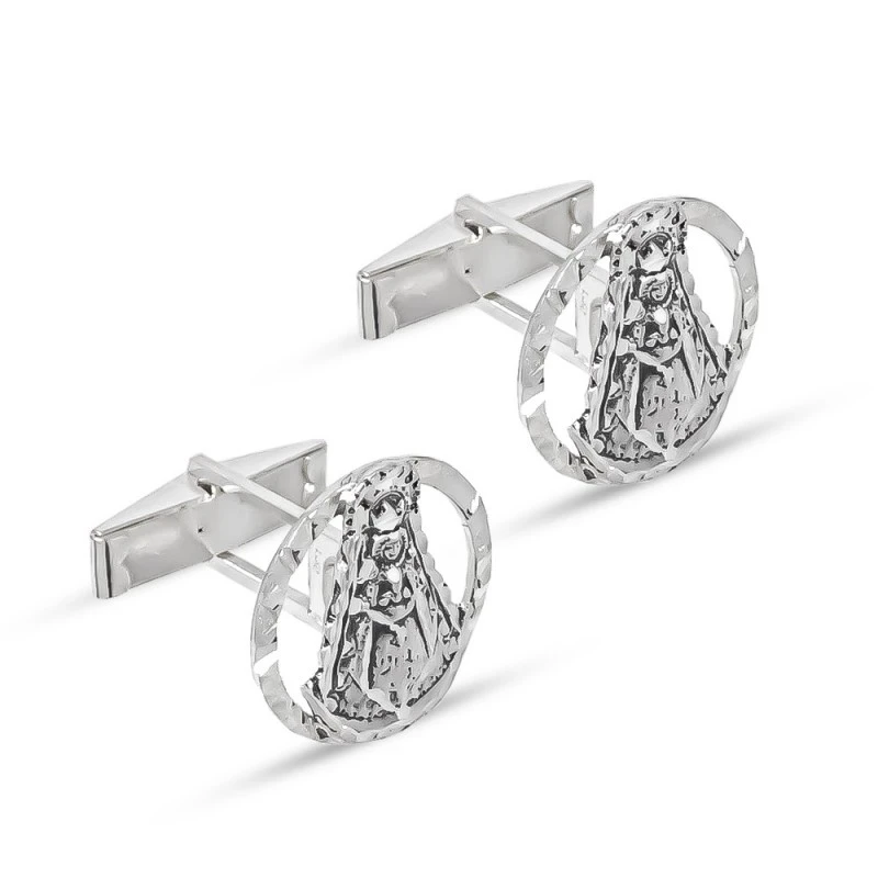 Virgen del Rocío Gemelos Plata Ley 925m macizos 23 mm. calados cerco