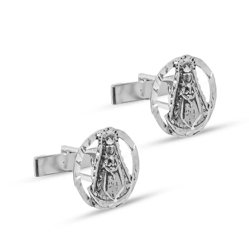 Virgen del Rocío Gemelos Plata Ley 925m macizos 23 mm. calados cerco