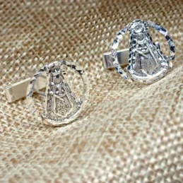 Virgen del Rocío Gemelos Plata Ley 925m macizos 23 mm. calados cerco