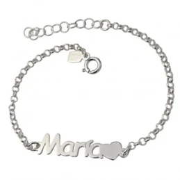 Pulsera Personalizada Plata Ley 925m cadena rolo 16 cm. nombre a pers
