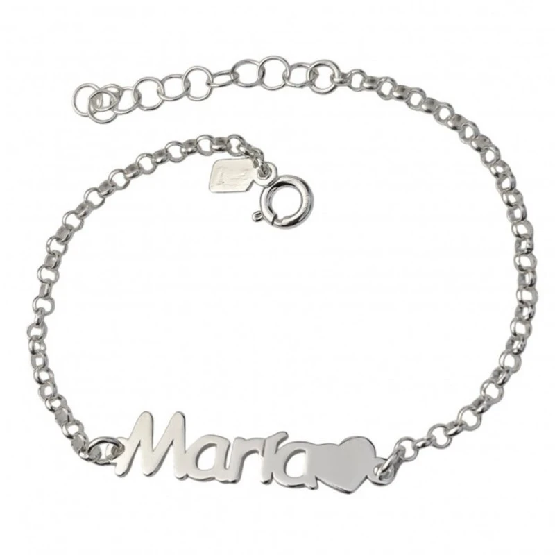 Pulsera Personalizada Plata Ley 925m cadena rolo 16 cm. nombre a pers