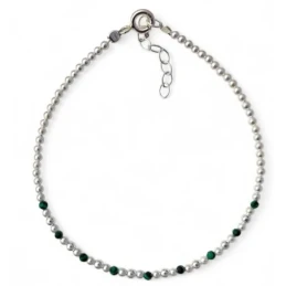 Pulsera en Plata de Ley 925m con 17 cm. y bolas lisas de 2 mm. combin