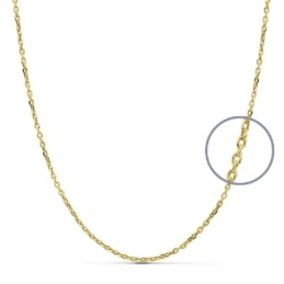 Cadena oro 18k unisex forzada 40 cm. hueca 1.5 mm.