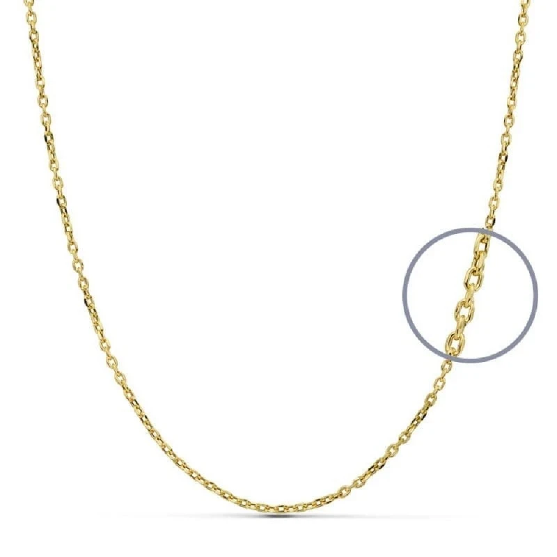 Cadena oro 18k unisex forzada 40 cm. hueca 1.5 mm.