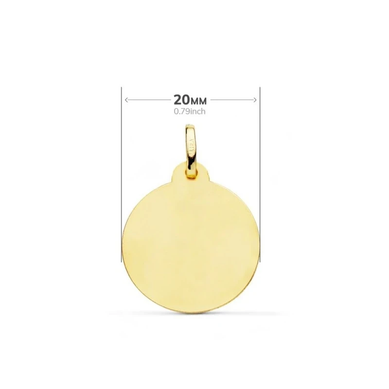 Virgen Niña medalla oro 18k Primera Comunión colgante 20 mm. bissel d