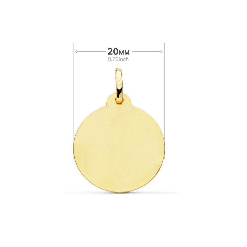Virgen María Espíritu Santo medalla oro 18k Primera Comunión 20 mm. b