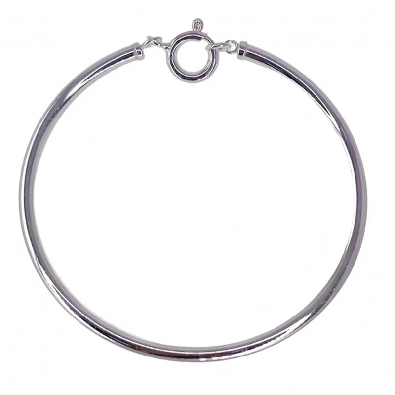 Pulsera Plata Ley 925m rígida 60 mm. lisa tubo