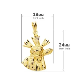 Cristo del Gran Poder de Sevilla Colgante Oro 9k unisex 24 mm. siluet