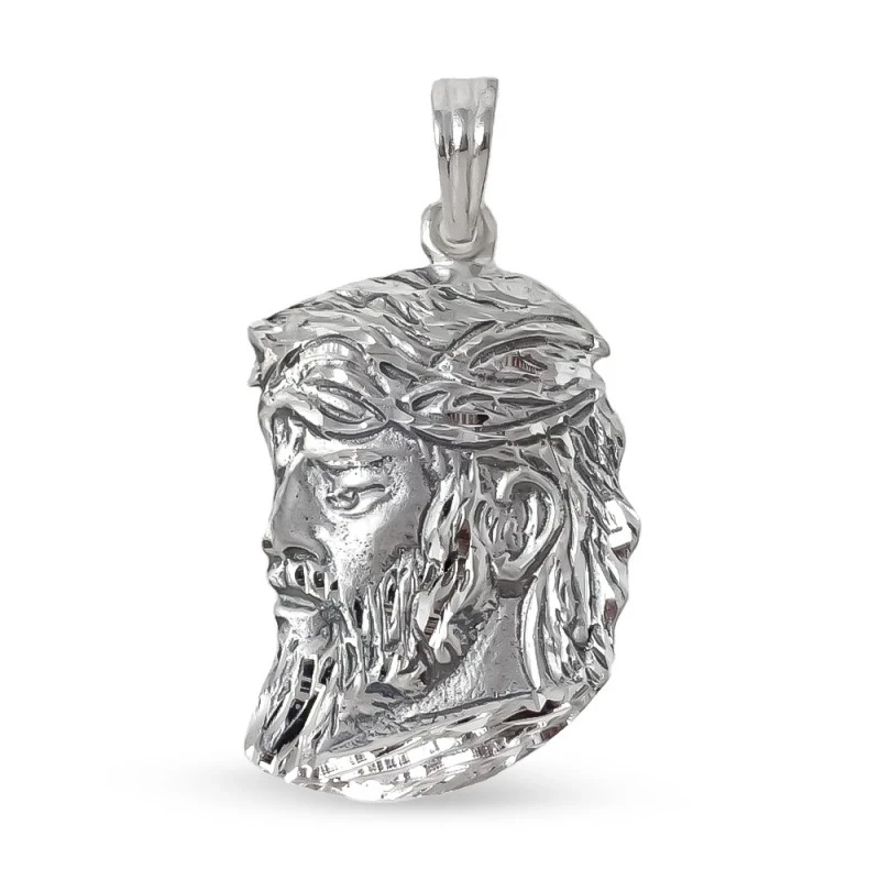 Cristo de los Gitanos Colgante en Plata Ley 925m silueta maciza 43 mm