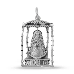 Virgen del Rocío Bajo Palio Colgante en Plata de Ley 925m maciza de 2
