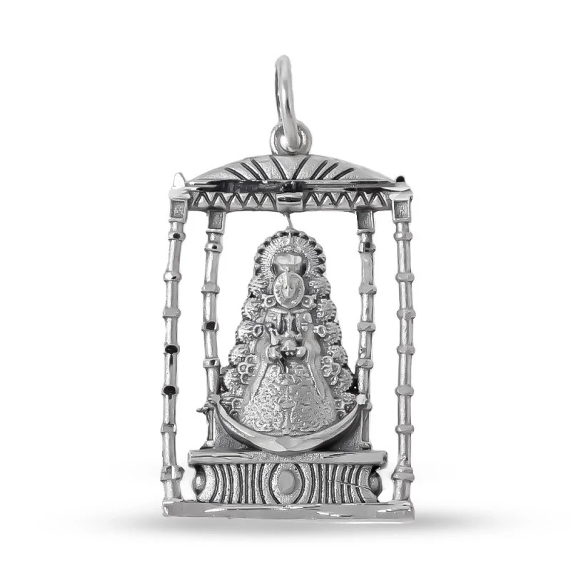 Virgen del Rocío Bajo Palio Colgante en Plata de Ley 925m maciza de 2