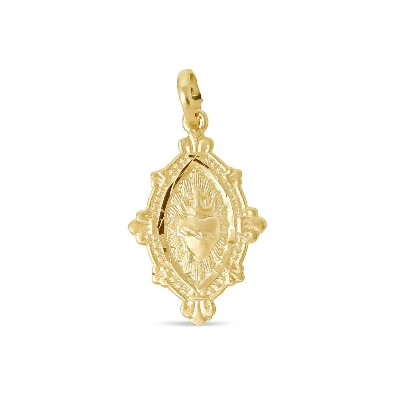 Medalla oro18k unisex Corazón de Jesús 22 mm. DETENTE EL CORAZÓN DE J