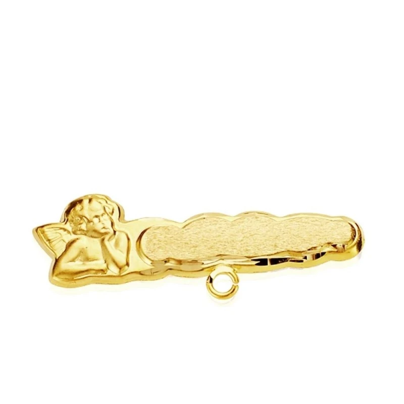Alfiler oro 9k ángel bebé 28mm. tallado [AB3209GR]