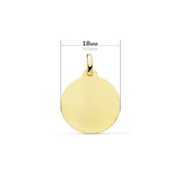 Virgen de la Oliva medalla oro 18k unisex 18 mm. detalles tallados