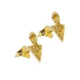 Real Betis Balompie Escudo Oro 18k pendientes 11 mm. detalles tallado