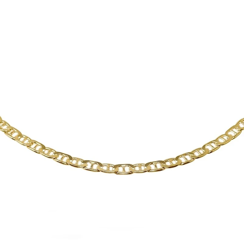 Cadena Marina en Plata de Ley 925m chapada en oro de 50 cm. ancho esl