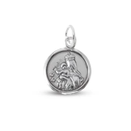 Colgante plata Ley 925m medalla Virgen Carmen 15mm. [AB1531]