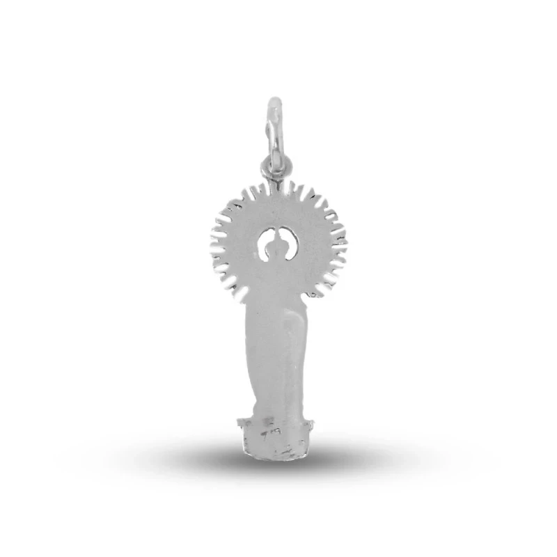 Virgen del Pilar colgante plata Ley 925m unisex 32 mm. maciza silueta