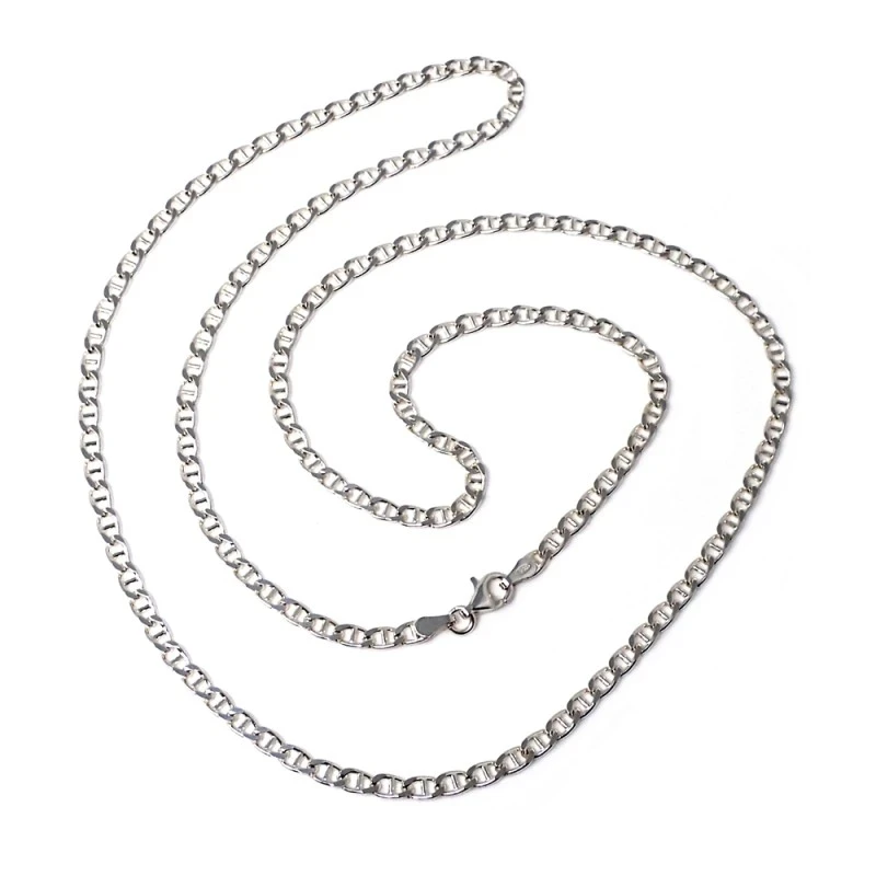 Cadena plata ley 925m lisa 70cm. marina 0.80mm. [AB0483]
