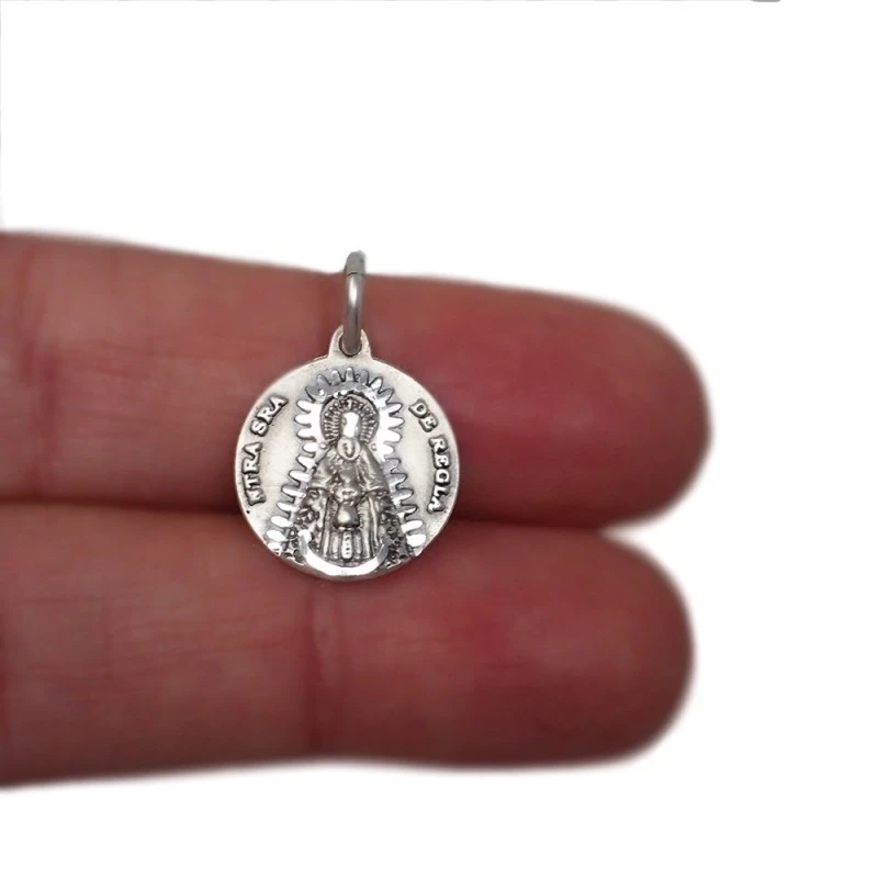 Virgen de Regla Chipiona medalla plata Ley 925m colgante 14 mm. maciz