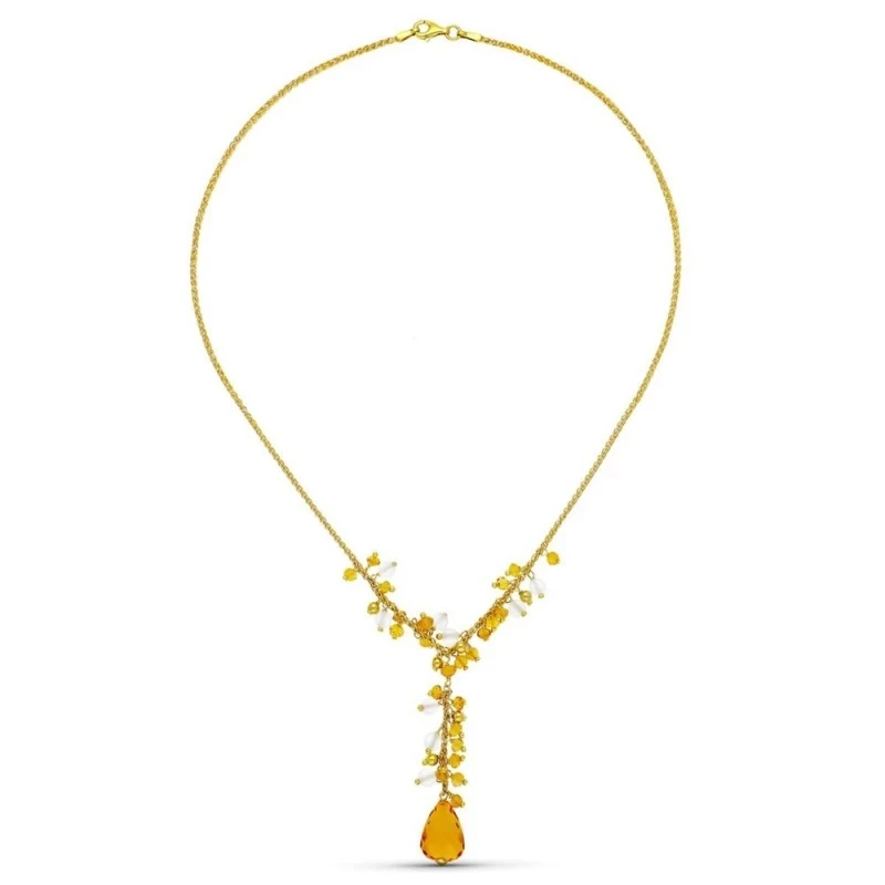 Gargantilla oro 18k mujer piedras colores combinados  tamaños variado