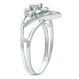 Sortija oro blanco 18k mujer cuajo circonitas 10 mm. cabeza formas on