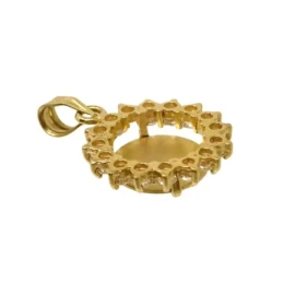 Colgante oro 18k mujer 15 mm. medalla detalle madre 16 circonitas gar